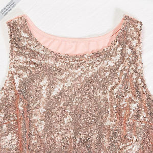 Camiseta sin Mangas con Lentejuelas Slim para Mujer